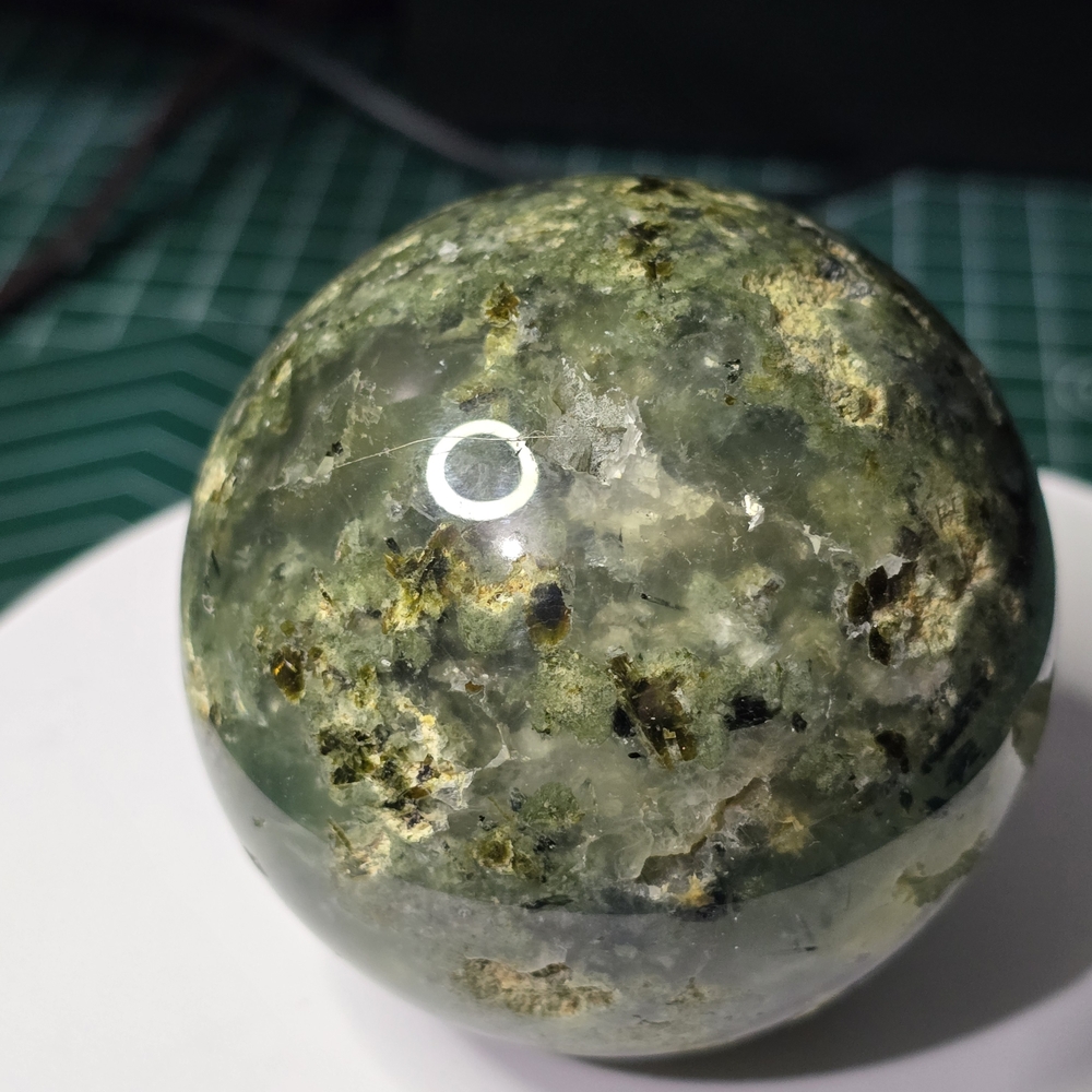 Super Druzy Prehnite Sphere - Picture 9 of 11